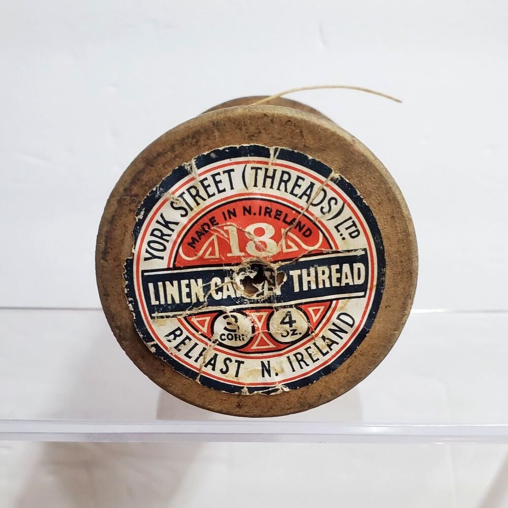 Vintage York Street Belfast 18 Linen Carpet Thread 3 Cord 4 Oz Spool Tan Beige